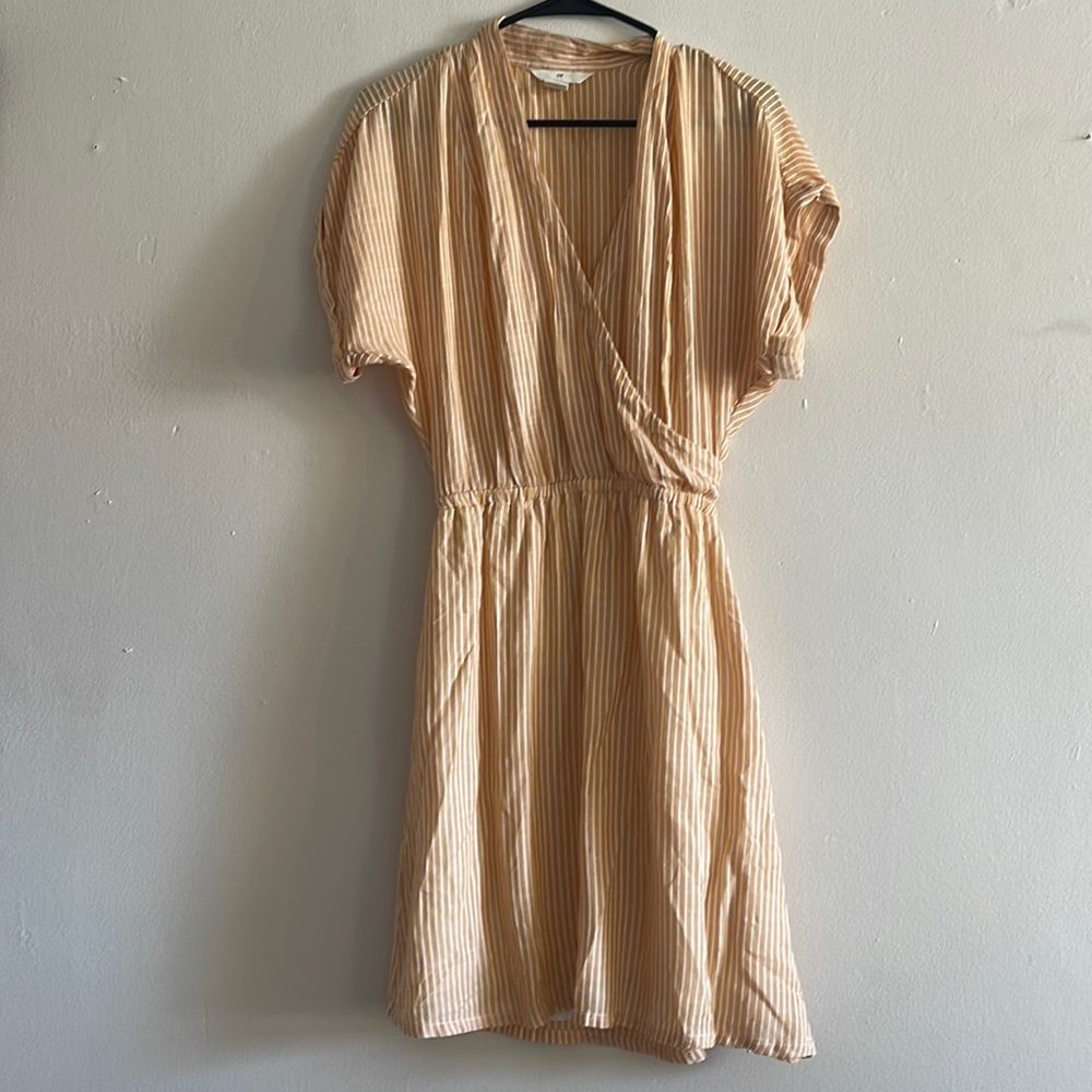 H&M yellow stripe dress NEVER WORN